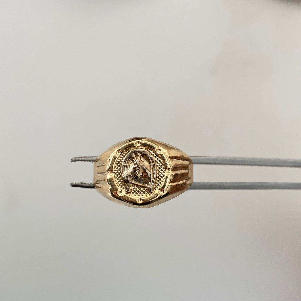Anillo Troquel Herradura Oro amarillo y rosado 18k / Talla 11 / 3,2 Gr / 4 mm