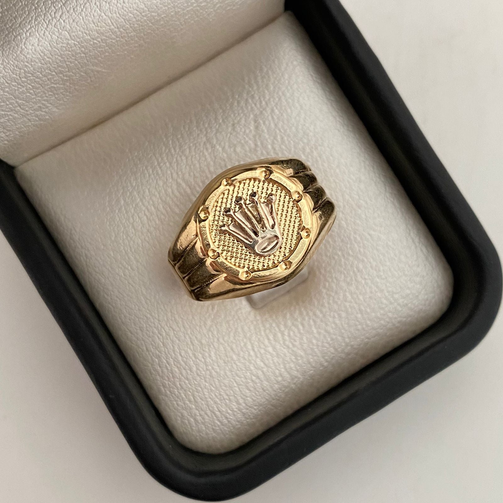 Anillo Corona rx Oro amarillo y Oro blanco 18k / Talla 9 1/2 / 3,05 Gr / 4,1 mm
