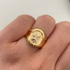 Anillo Troquel Aguila Oro amarillo y Oro blanco 18k / Talla 9 / 3,7 Gr / 4,2 mm