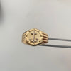 Anillo Troquel Ancla Oro amarillo y Oro blanco 18k / Talla 11 / 3,15 Gr / 4,1 mm