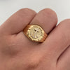 Anillo Troquel Ancla Oro amarillo y Oro blanco 18k / Talla 11 / 3,15 Gr / 4,1 mm