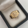 Anillo Troquel Ancla Oro amarillo y Oro blanco 18k / Talla 11 / 3,15 Gr / 4,1 mm