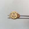 Anillo Troquel Ovalado Ancla Oro amarillo y Oro blanco 18k / Talla 11 3/4 / 3,75 Gr / 3,9 mm