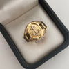 Anillo Troquel Ovalado Ancla Oro amarillo y Oro blanco 18k / Talla 11 3/4 / 3,75 Gr / 3,9 mm
