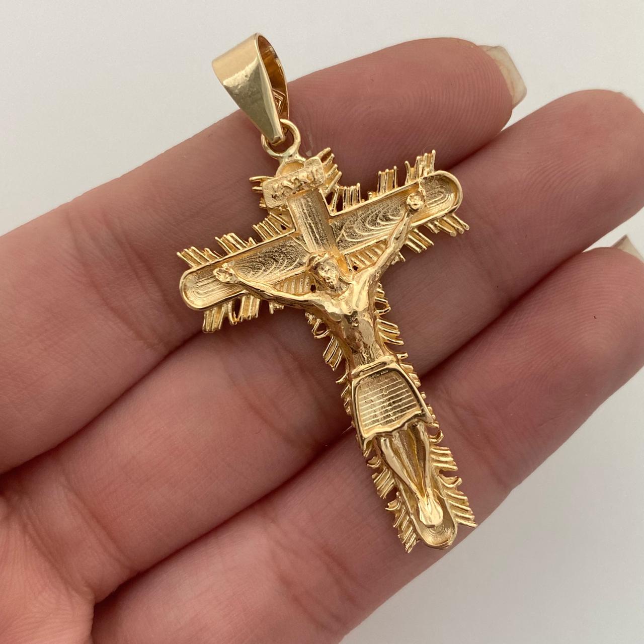 Dije Cruz Cristo Oro amarillo 18k 9,8 Gr / 27,1 mm / 5 Cm