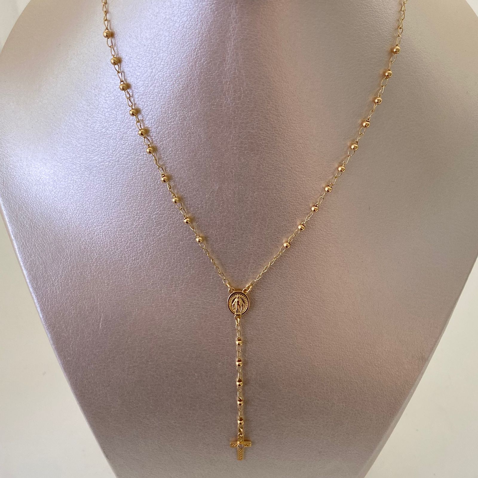 Rosario Virgen Milagrosa Bola 2mm Oro amarillo 18k 4,30 Gr / 55 Cm  Broche 0,30