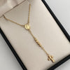 Rosario Virgen Milagrosa Bola Diamantada 3mm Oro amarillo 18k 6,00 Gr / 50 Cm  Broche 0,30