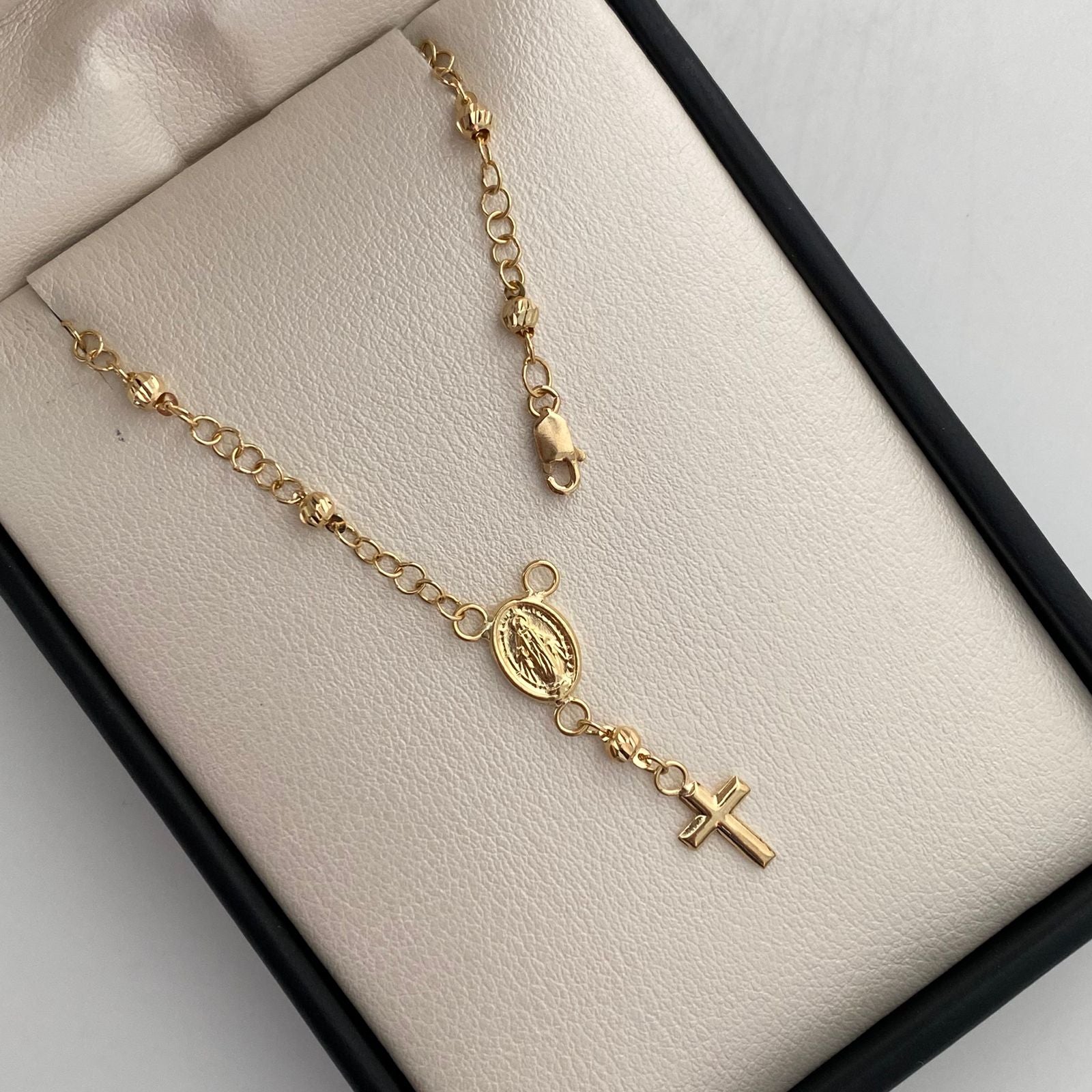Pulso Denario Bola diamantada 3mm Oro amarillo 18k 2,25 Gr / 17,2 Cm  Broche 0,30