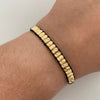 Pulsera tejida Cilindros Diamantados Hilo Negro Oro amarillo 18k 2 Gr