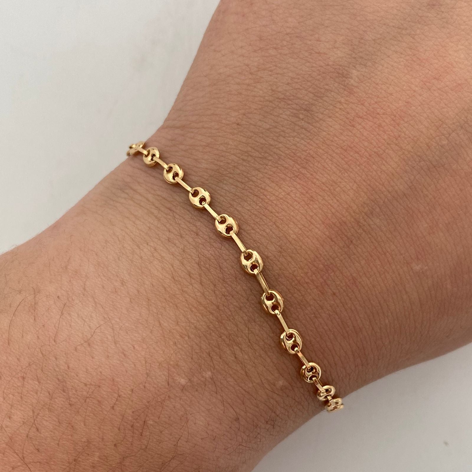 Tobillera Gc Liso Oro amarillo 18k 2,80 Gr / 3,4 mm / 27 Cm Broche 0,30