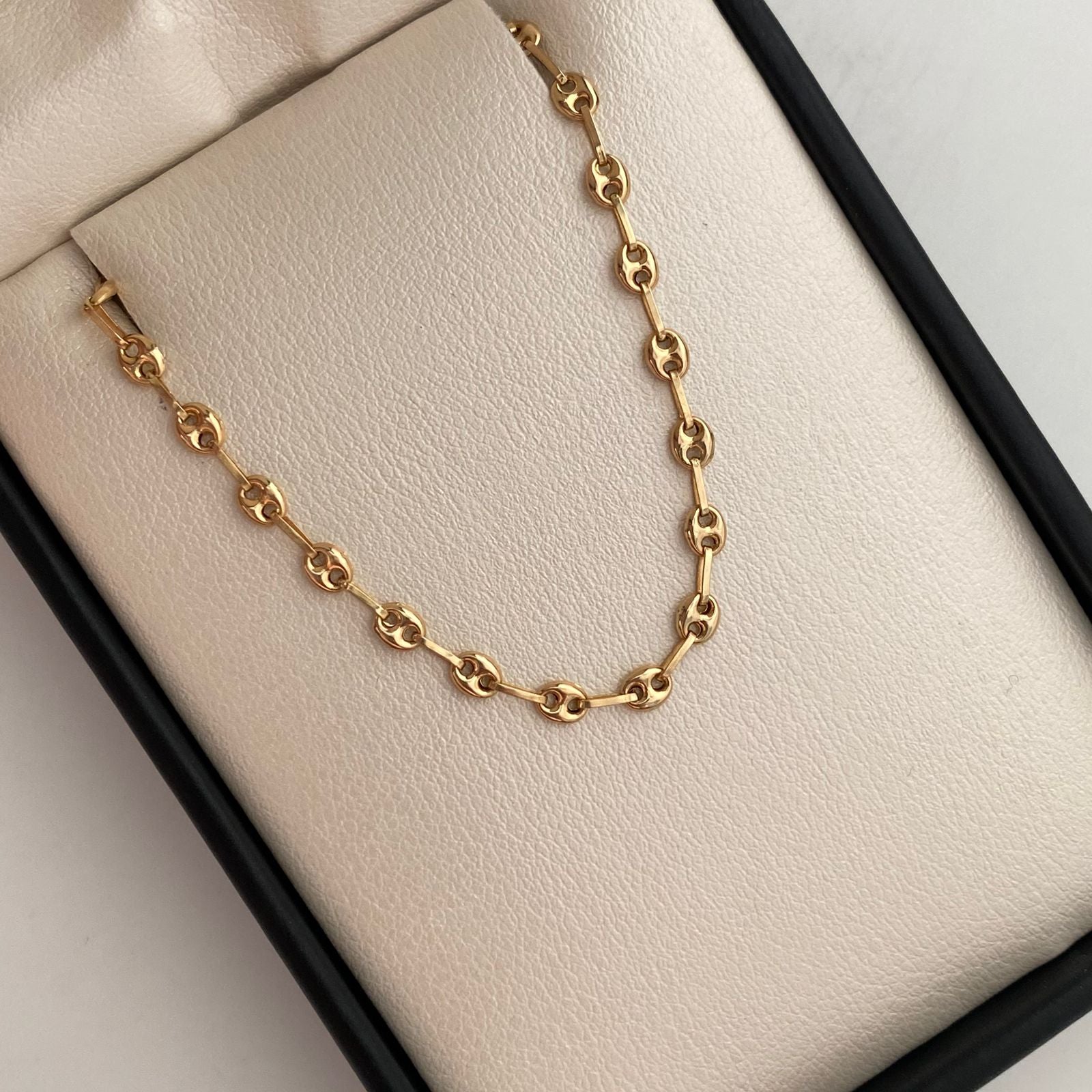 Tobillera Gc Liso Oro amarillo 18k 2,80 Gr / 3,4 mm / 27 Cm Broche 0,30