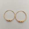 Candonga Imperdible Bola Diamantada 4mm Tres oros 18k 1,9 Gr / 2,5 Cm