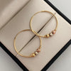 Candonga Imperdible Bola Diamantada 4mm Tres oros 18k 1,9 Gr / 2,5 Cm