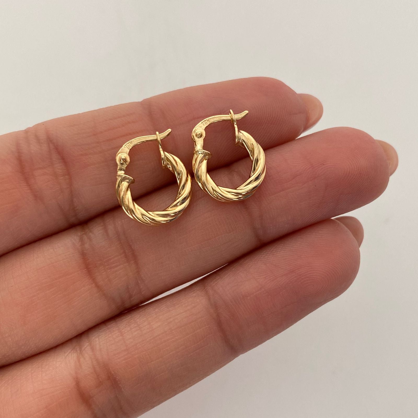 Candonga Entorchada Oro amarillo 18k 1,2 Gr / 1,2 Cm
