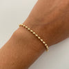 Tobillera Militar Diamantada Oro amarillo 18k +1 / 7,95 Gr / 3 mm / 26 Cm Broche 0,60