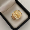 Anillo San Miguel Arcangel Casting Oro amarillo 18k / Talla 9 1/2 / 7,4 Gr / 7,4 mm