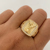 Anillo San Miguel Arcangel Casting Oro amarillo 18k / Talla 9 1/2 / 7,4 Gr / 7,4 mm