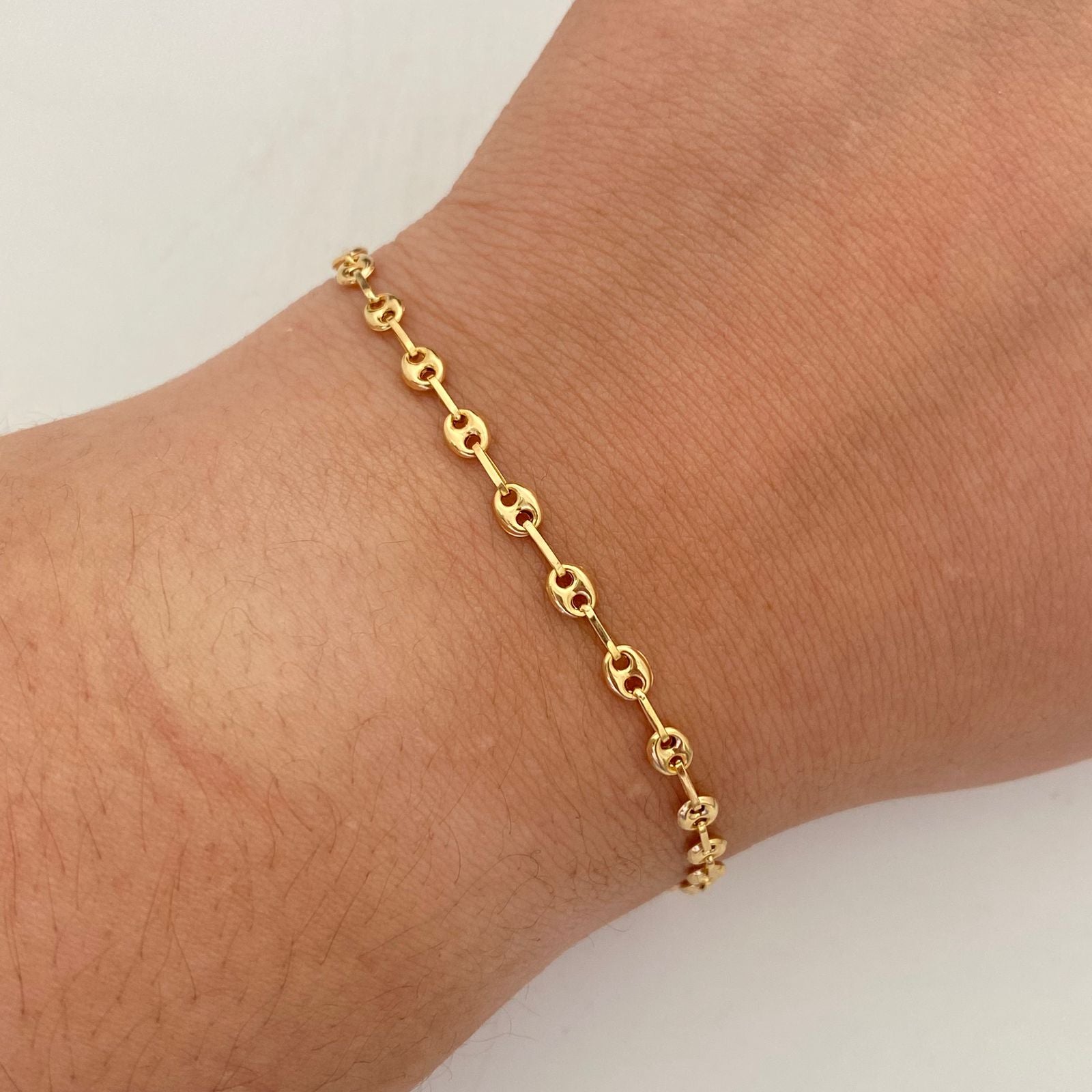 Pulso Gc liso Oro amarillo 18k 2,20 Gr / 3,4 mm / 20 Cm Broche 0,30