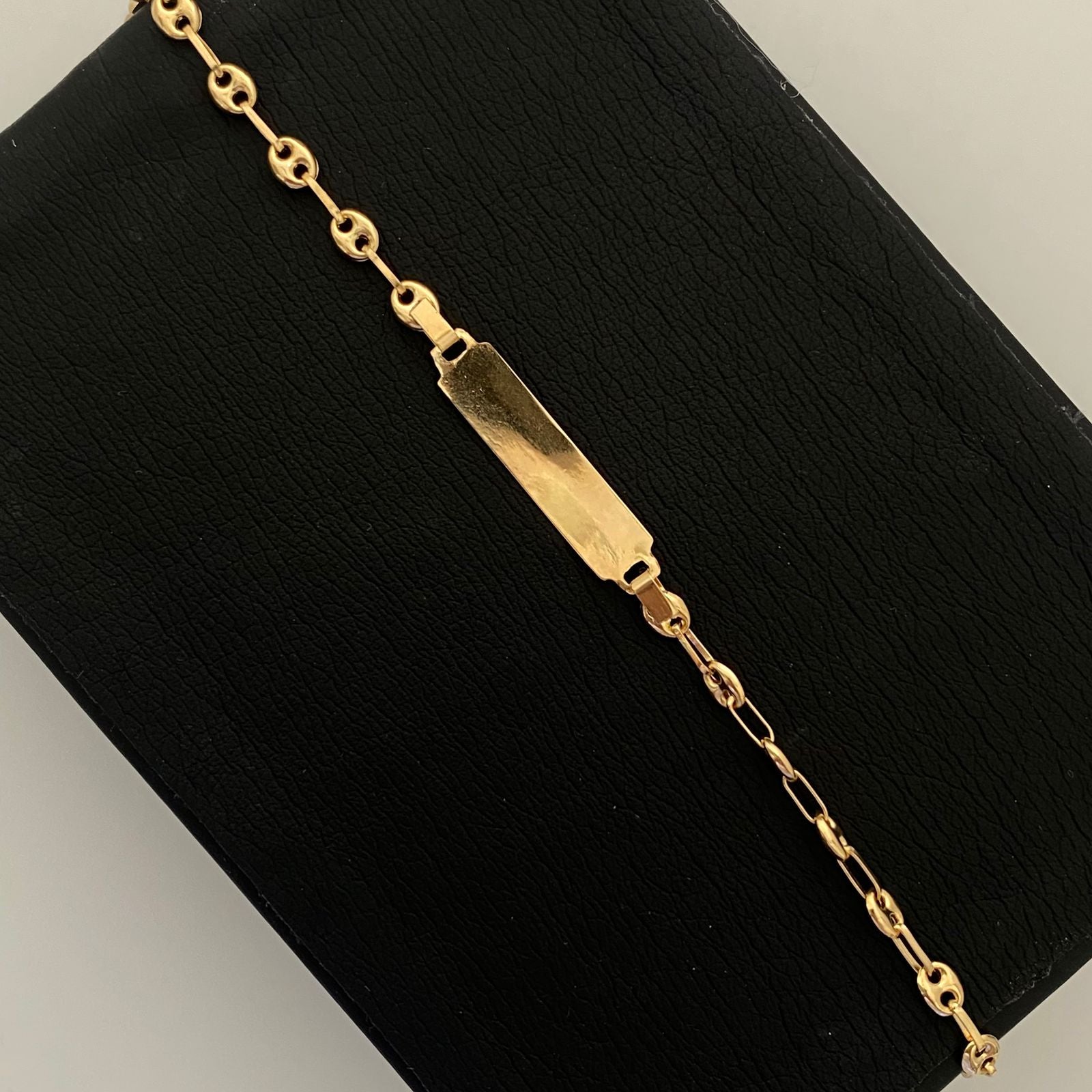 Pulso bebé Placa Rectangular Gc Oro amarillo 18k 2,00 Gr / 3,3 mm / 16 Cm Broche 0,30