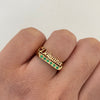 Anillo Nombre personalizado circones verdes (por fabricacion) Oro amarillo 18k / Talla 6 / 6 Gr / 6,4 mm