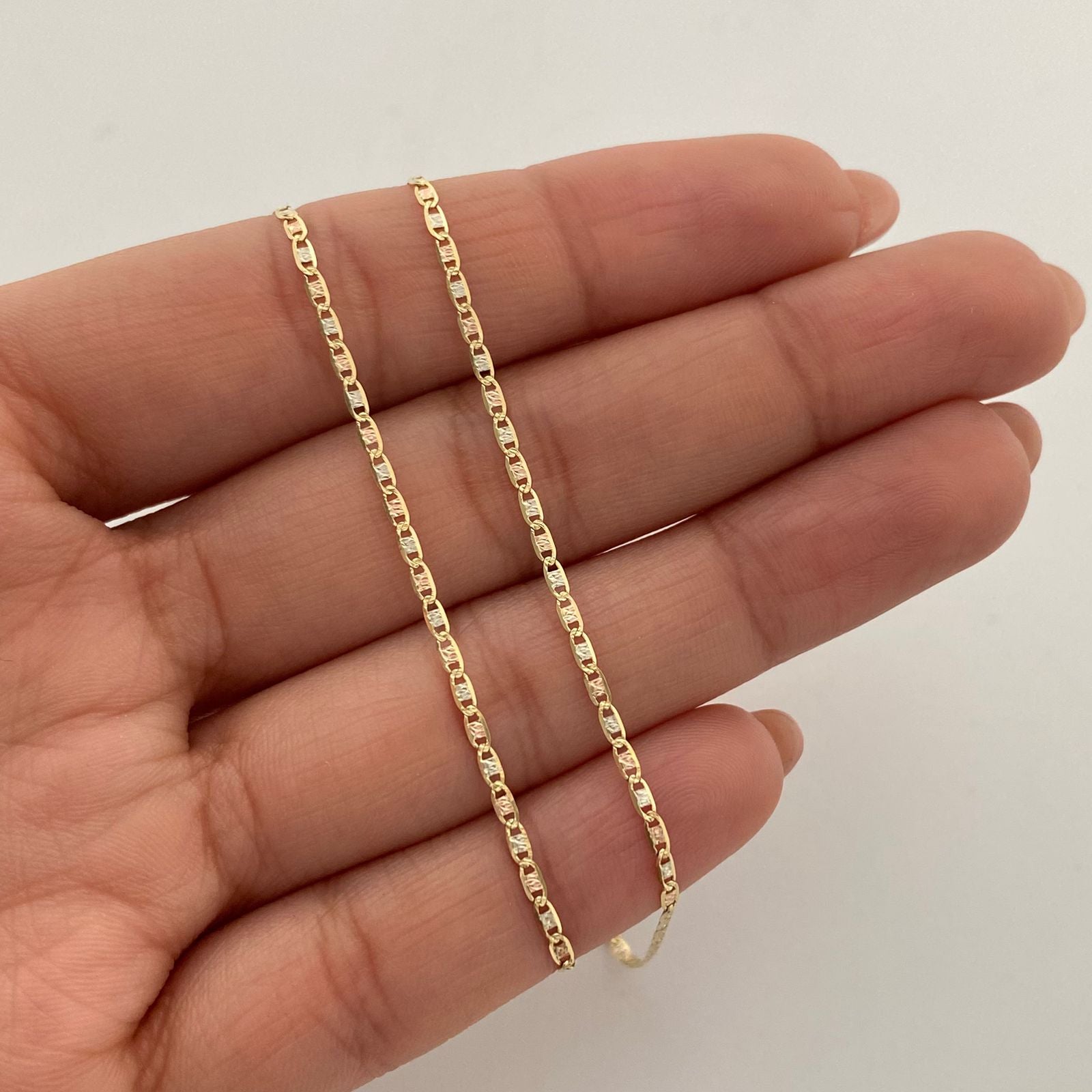 Cadena It Plana diamantada Tres oros 18k 2,15 Gr / 1,5 mm / 50 Cm