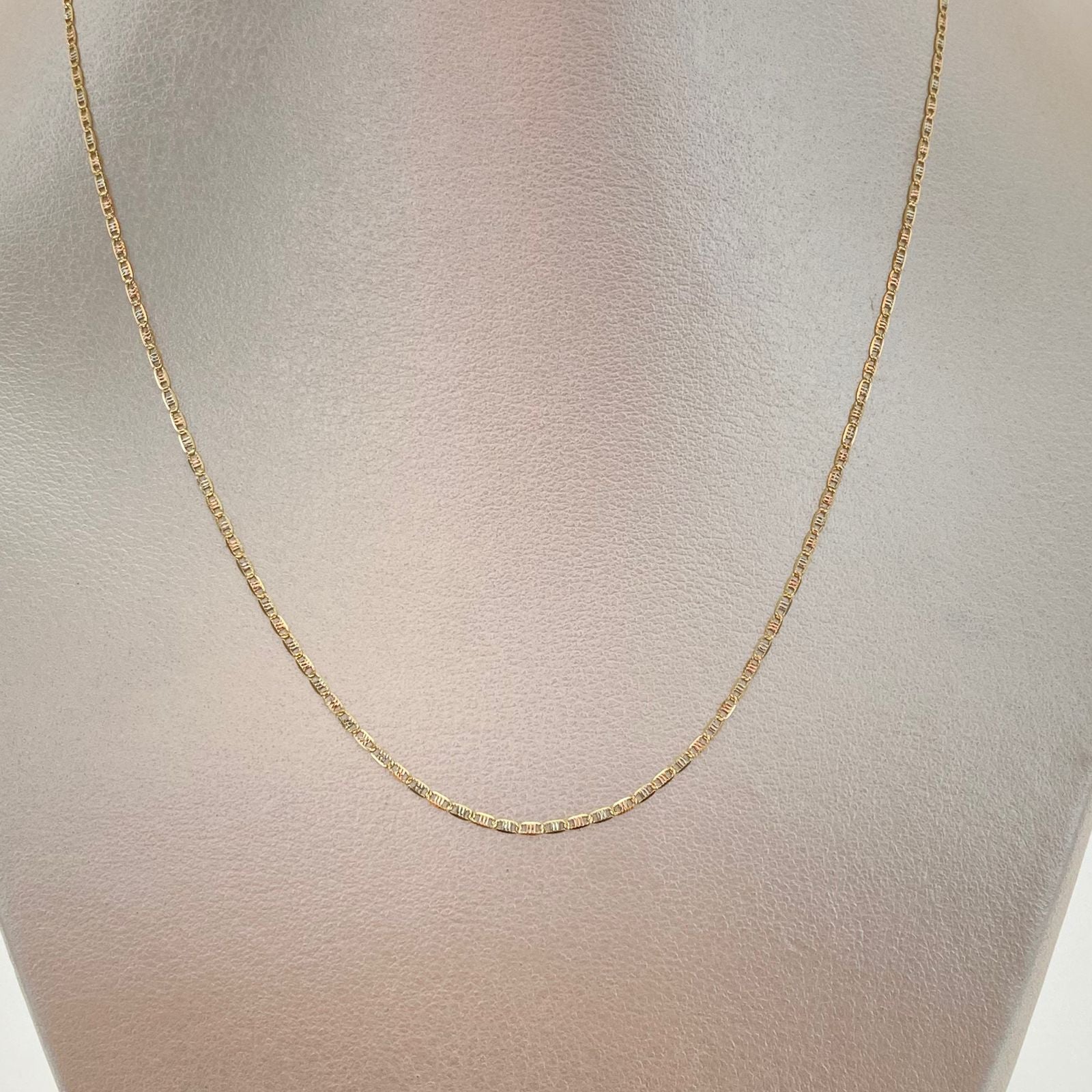 Cadena It Plana Diamantada  Tres oros 18k 1,35 Gr / 1,3 mm / 45 Cm