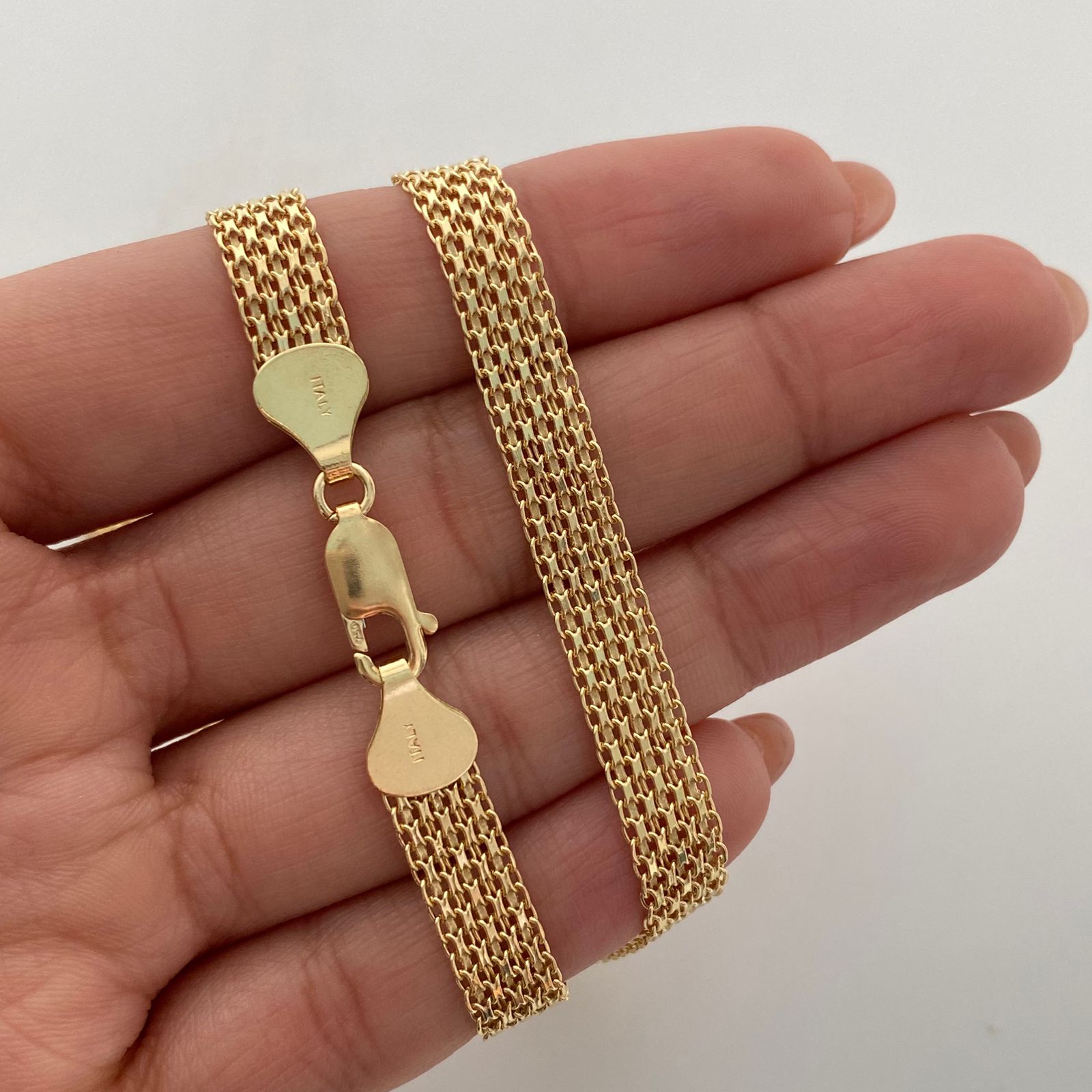 Cadena It China dos Carriles Oro amarillo 18k +1 / 23,5 Gr / 7,2 mm / 60 Cm