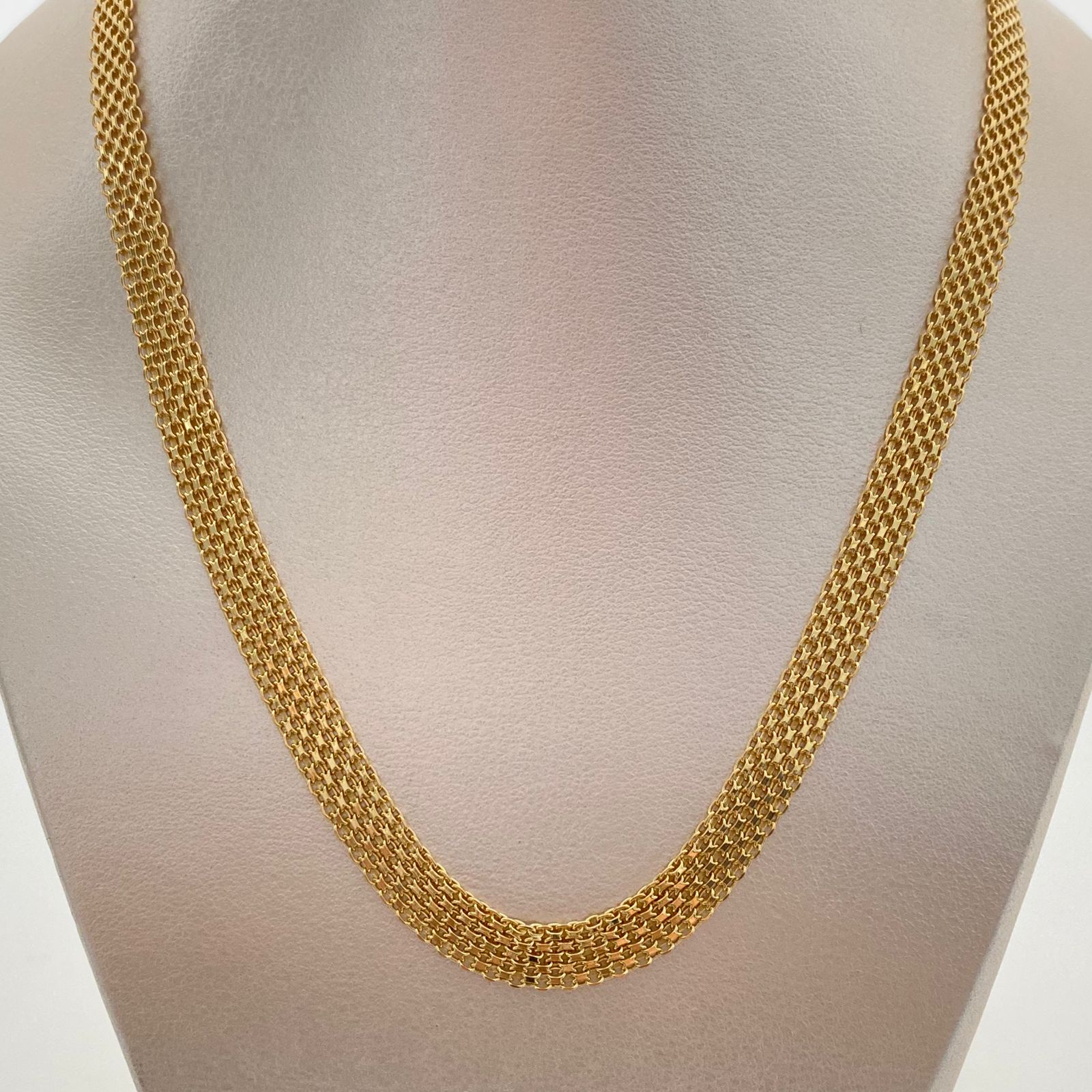 Cadena It China dos Carriles Oro amarillo 18k +1 / 23,5 Gr / 7,2 mm / 60 Cm