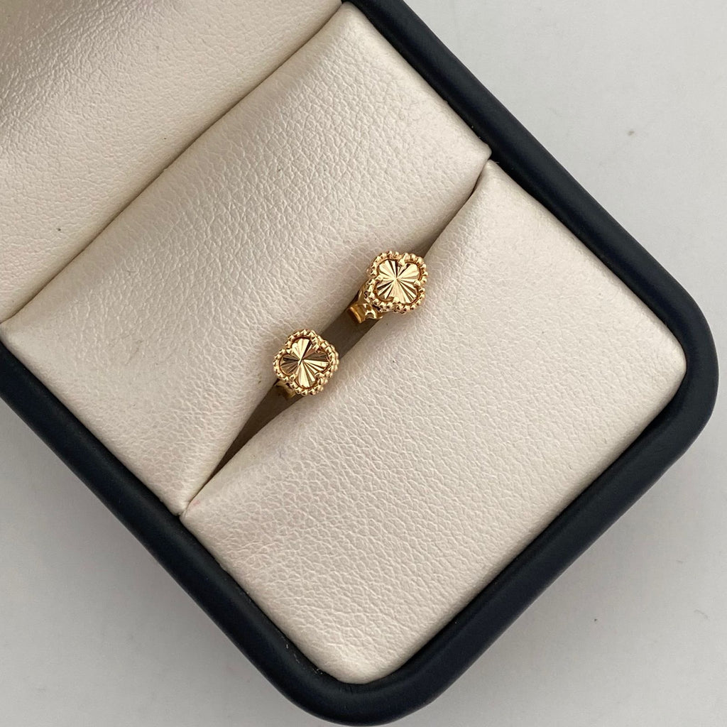 Topos Trebol Mediano Diamantado Oro amarillo 18k 1,25 Gr / 5,2 mm