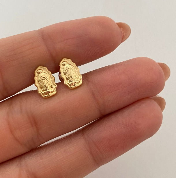Topos Virgen De Guadalupe Silueta Oro amarillo 18k 0,85 Gr / 6,6 mm