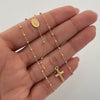 Rosario It Virgen Milagrosa Bola 2mm lisa Tres oros 18k +4 / 2,75 Gr / 2 mm / 50 Cm