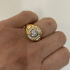 Anillo ovalado casting Tres oros 18k / Talla 10 / 8,3 Gr