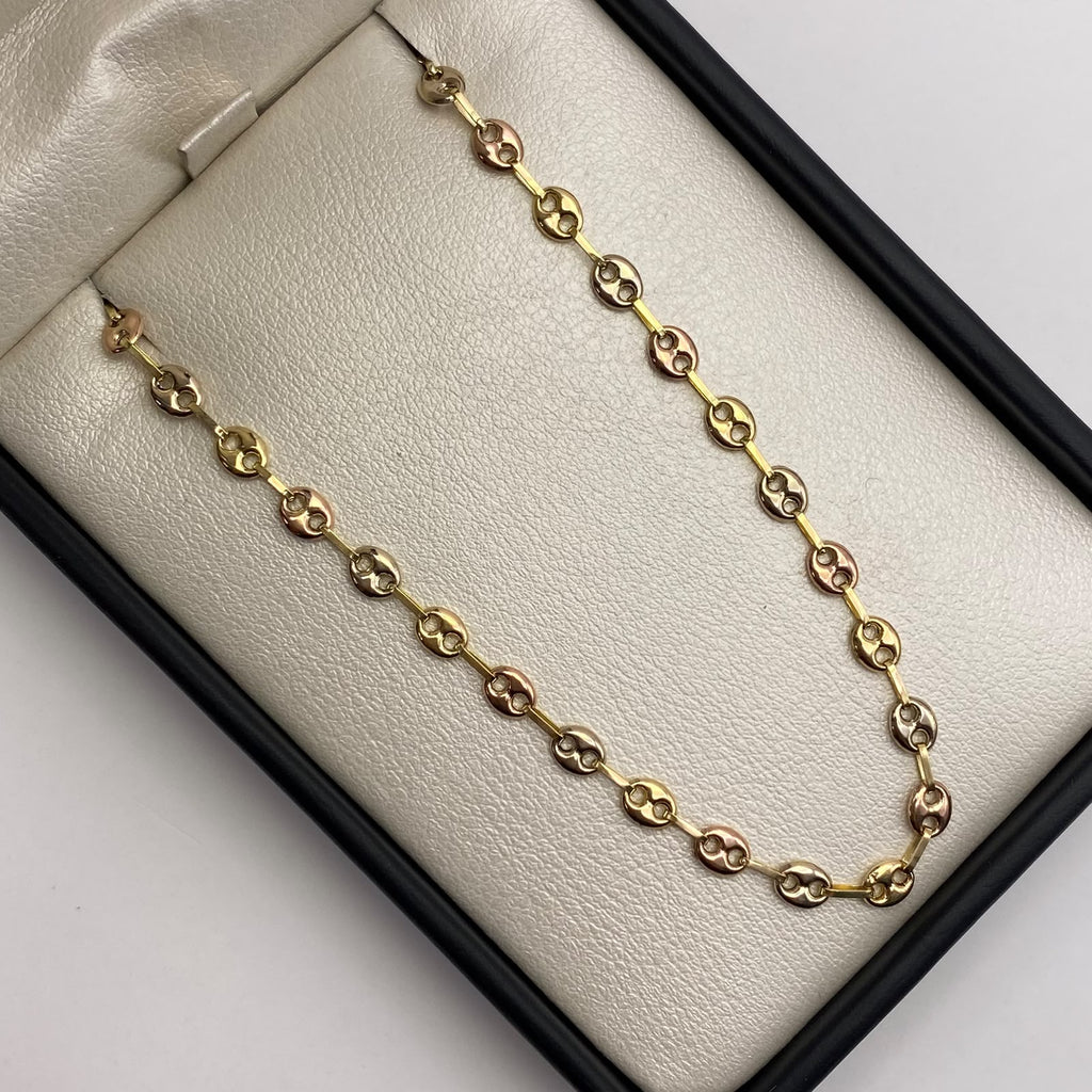 Cadena gc Tres oros 18k 5,75 Gr / 4,10 mm / 45 Cm Broche 0,40