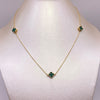 Cadena It Trebol verde Oro amarillo 18k 3,31 Gr / 0,6 mm / 45 Cm