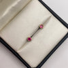 Cadena It mini rollon+dije punto de luz fucsia+topos Oro amarillo 18k +4 / 2,71 Gr / 0,6 mm / 45 Cm