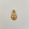 Dije Leon Ojos Negros Oro amarillo y Oro blanco 18k 3,35 Gr / 16,3 mm / 2,6 Cm