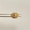 Anillo troquel rectangular ancla fondo diamantado Oro amarillo y Oro blanco 18k / Talla 11 1/4 / 3,45 Gr