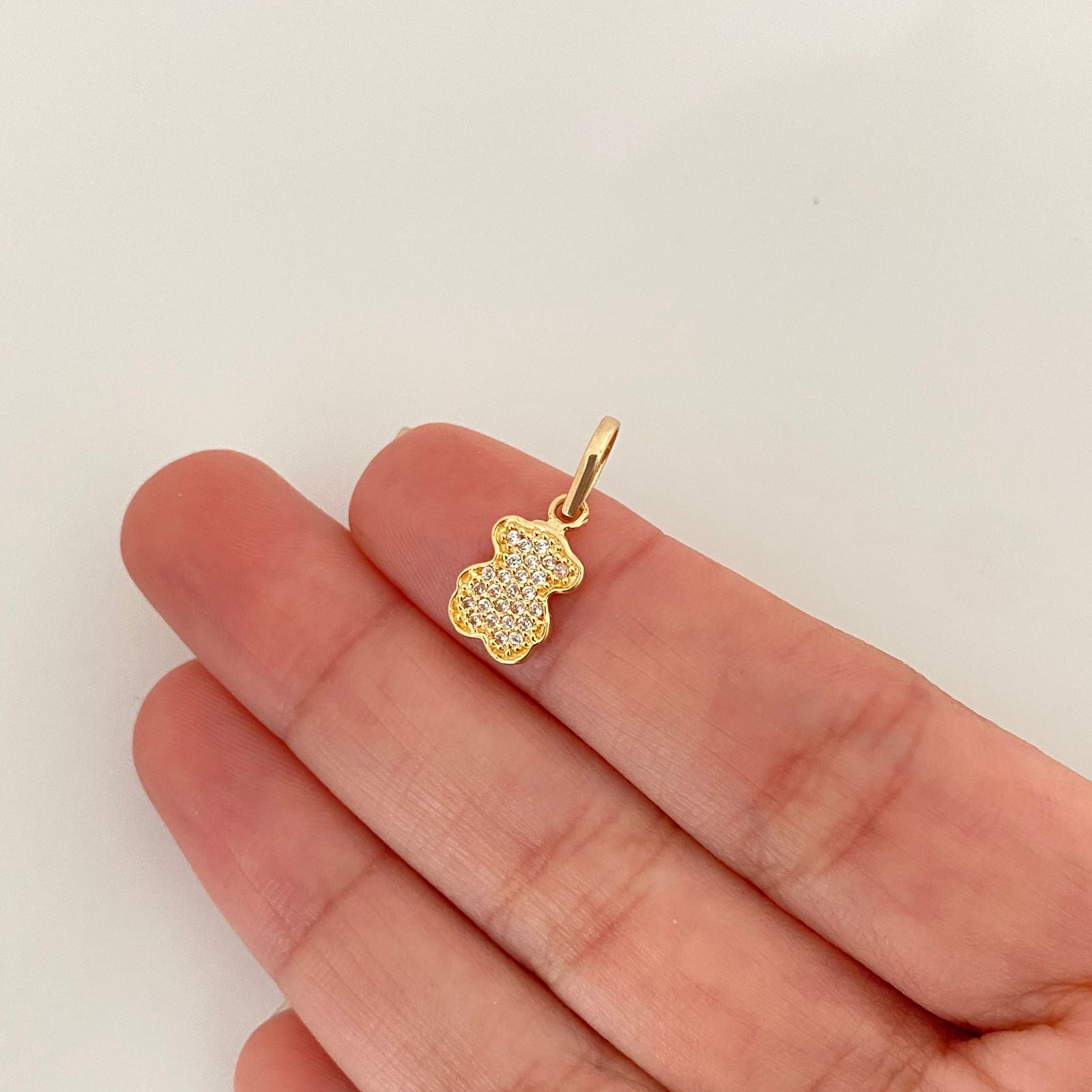 Dije silueta oso ts fondo casting blanco Oro amarillo 18k 1,05 Gr / 1,80 Cm