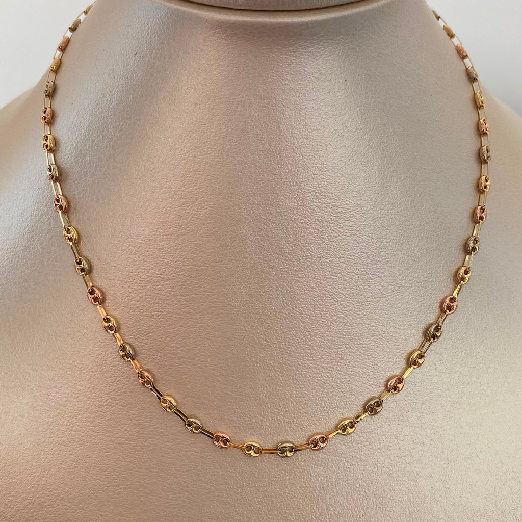 Cadena Baby Gc Liso Tres oros 18k 5,90 Gr / 3,4 mm / 60 Cm Broche 0,30