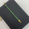 Pulso Tennis circones verdes Oro amarillo 18k +4 / 9,6 Gr / 2,7 mm / 19 Cm