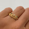 Anillo 15 Casting Blanco y Verde Oro amarillo 18k / Talla 6 / 2,2 Gr
