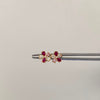 Topos Flor Casting Rojo y Blanco Oro amarillo 18k 0,95 Gr / 3,1 mm