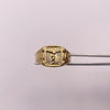 Anillo troquel cristo diamantado Oro amarillo 18k / Talla 11 3/4 / 2,84 Gr / 4,55 mm