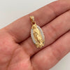 Dije Virgen de Guadalupe Silueta Casting Oro amarillo y Oro blanco 18k 2,05 Gr / 11,2 mm / 2,6 Cm