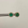 Topos Redondo 1.24 Puntos de Esmeralda y 0.3 Puntos de Moisanitas Oro amarillo 18k 4,05 Gr / 10,3 mm