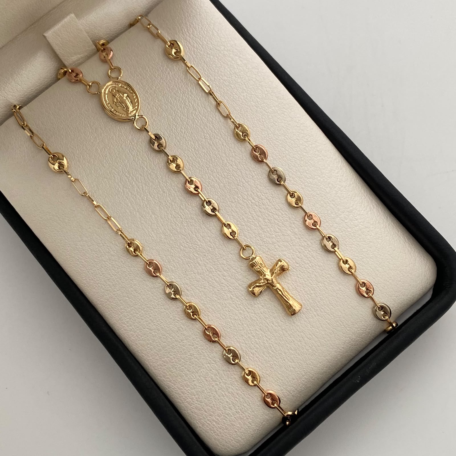 Rosario Gc Virgen Milagrosa Oro amarillo 18k 6,80 Gr / 3,4 mm / 60 Cm Broche 0,40