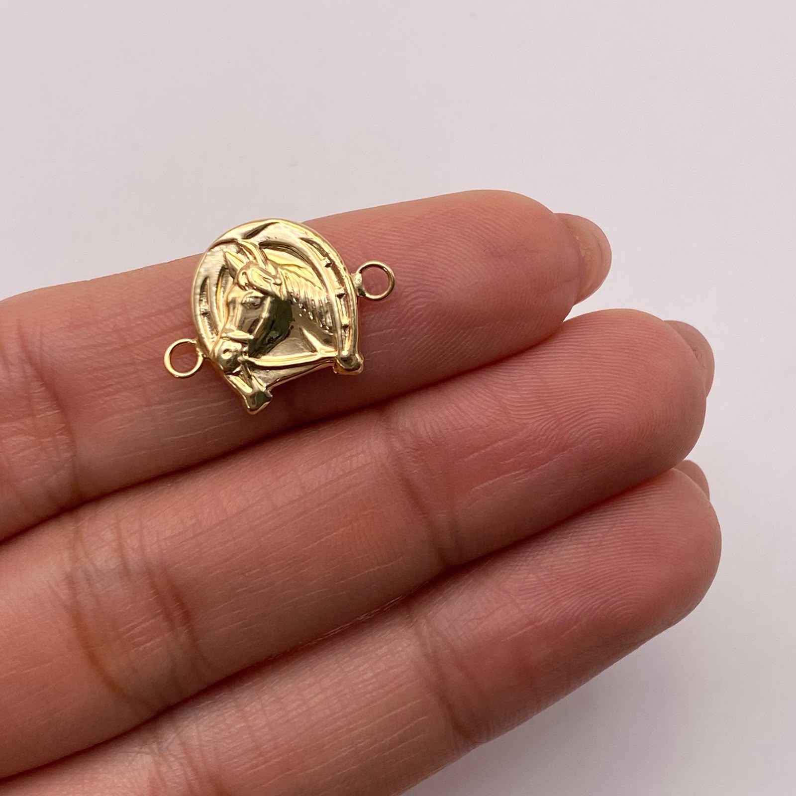 Herraje herradura caballo Oro amarillo 18k 0,8 Gr / 1,8 Cm