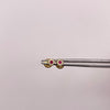 Topos Flor circones blancos y fucsia Oro amarillo 18k 0,5 Gr / 4,2 mm