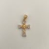 Dije Cruz Trebol Trenzado Oro amarillo 18k 1,6 Gr / 13 mm / 2,5 Cm