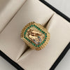 Anillo Caballo Placa Casting Tres oros 18k / Talla 10 3/4 / 9,4 Gr / 5,2 mm